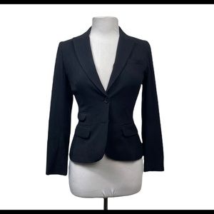 Banana Republic Women's Petite Single Breasted Blue Chalk Stripe Blazer Sz 00P